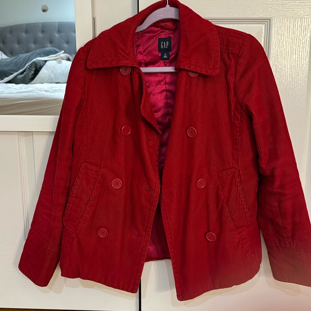 red corduroy gap jacket